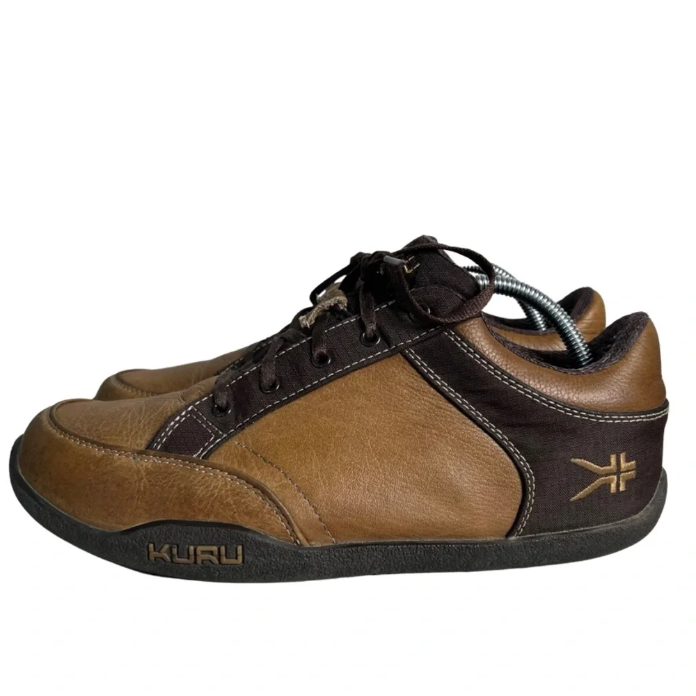 Kuru Pika Men’s Brown Leather Lace Up Sneakers Plantar Fasciitas Size 11 - Picture 1 of 10